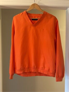 Men's Palm Beach Golf Orange V-Neck Windbreaker Jacket